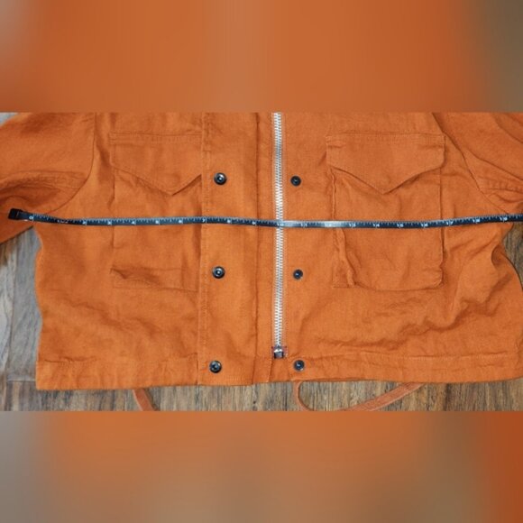 Rag & Bone XXS Cropped Burnt Orange Military Style Jacket - Picture 14 of 16